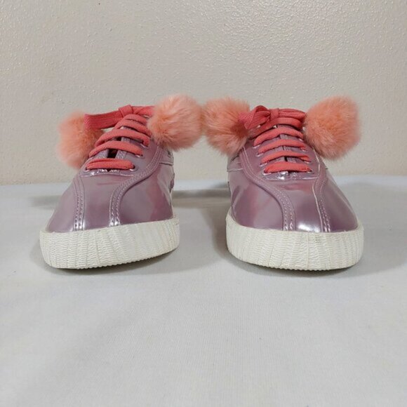 Tretorn Youth Iridescent Metallic Lavender Pom Pom Sneakers - Excellent Cond - 3 - Picture 6 of 10